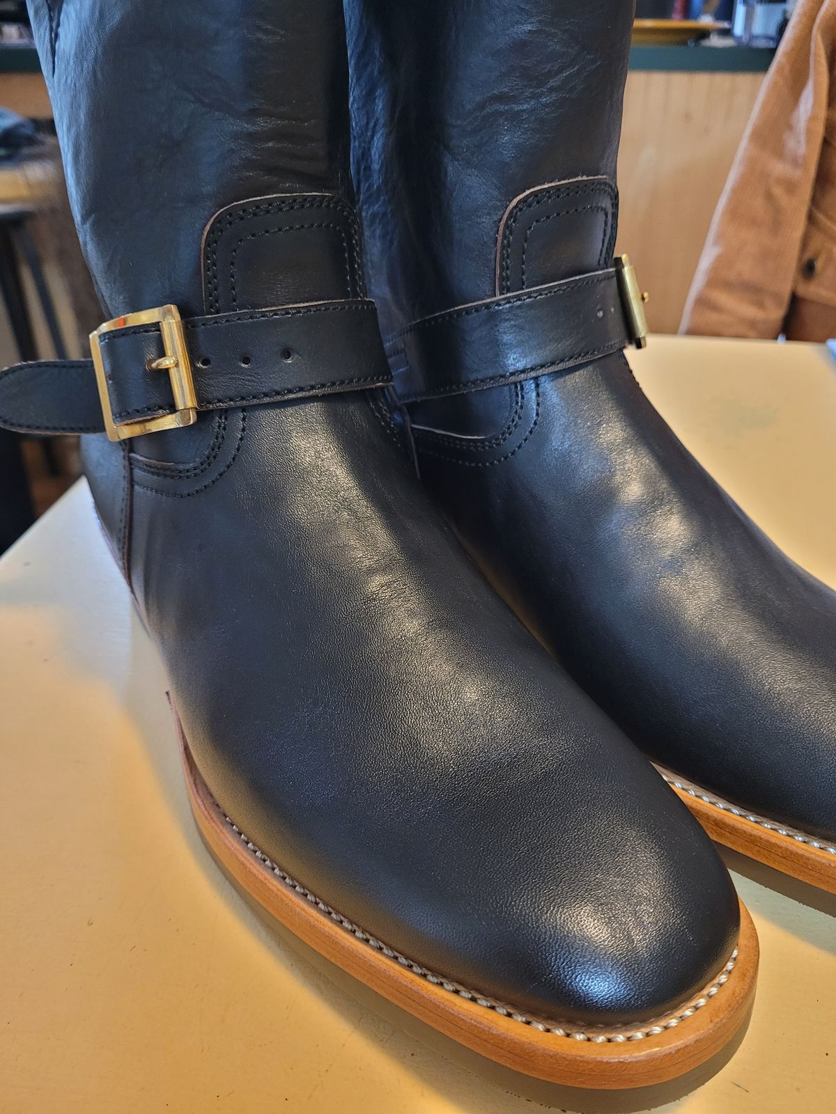 Photo by markieballa on February 23, 2025 of the Briselblack The Keeper 'Type 2' Engineer Boot in Shinki Black Teacore Horsehide.