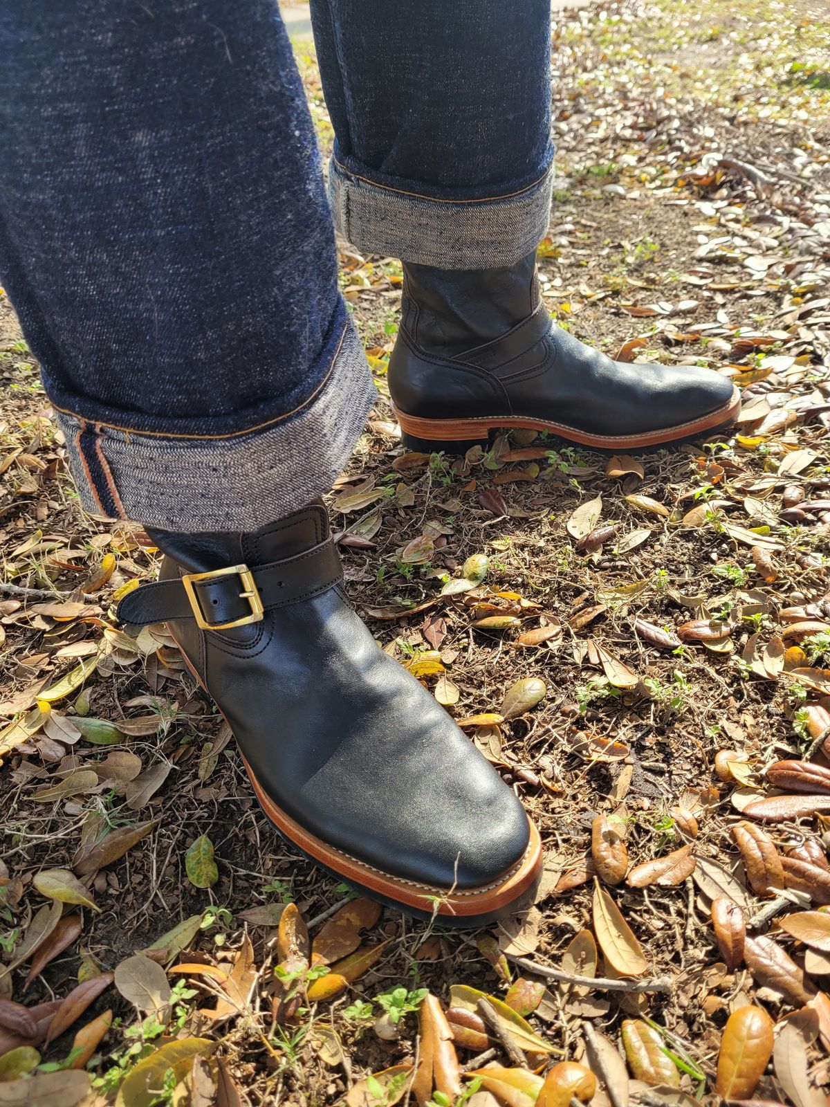 Photo by markieballa on March 10, 2025 of the Briselblack The Keeper 'Type 2' Engineer Boot in Shinki Black Teacore Horsehide.