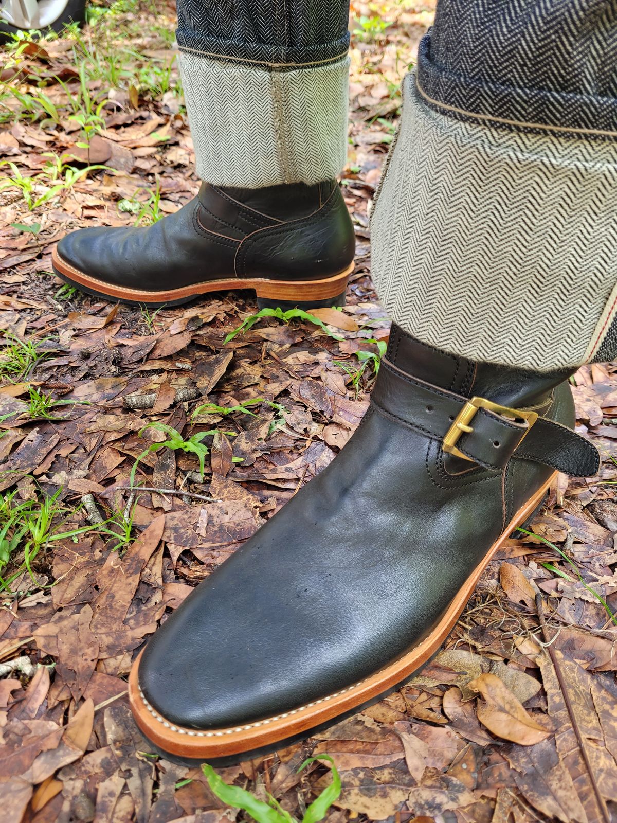 Photo by markieballa on May 12, 2025 of the Briselblack The Keeper 'Type 2' Engineer Boot in Shinki Black Teacore Horsehide.