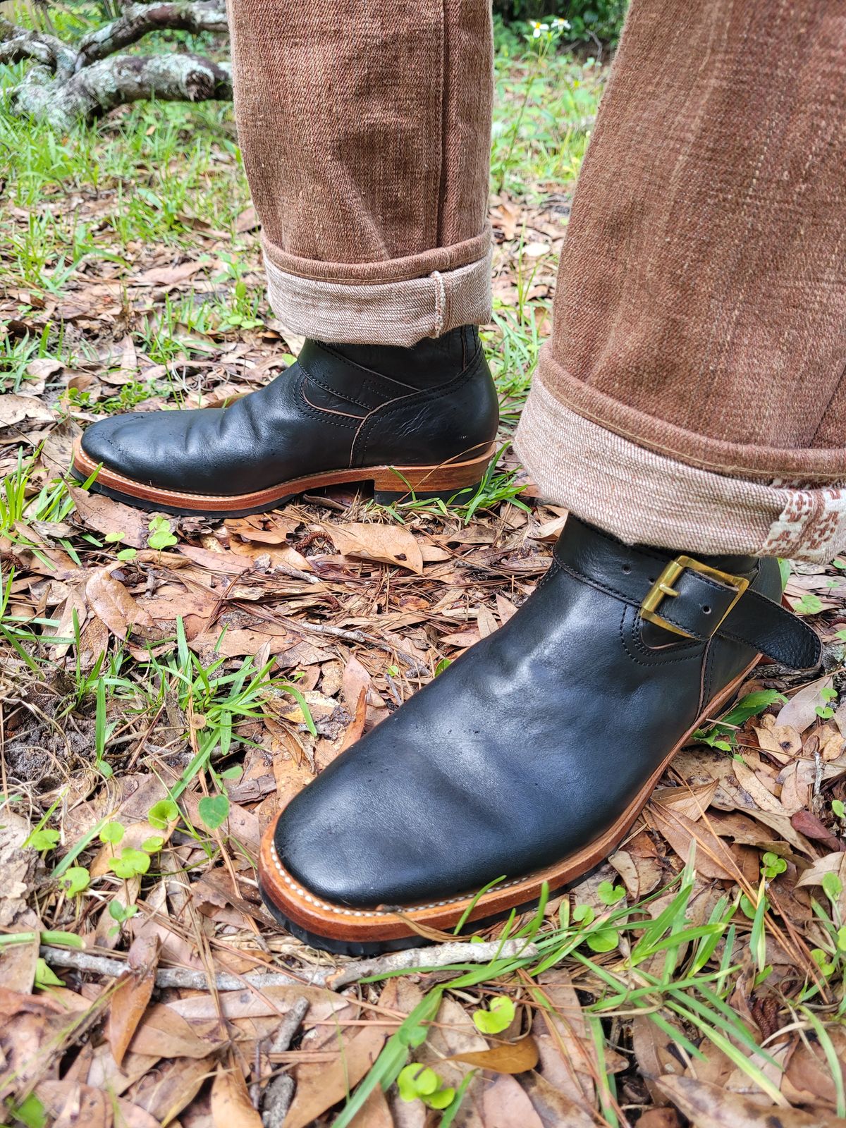 Photo by markieballa on June 12, 2025 of the Briselblack The Keeper 'Type 2' Engineer Boot in Shinki Black Teacore Horsehide.