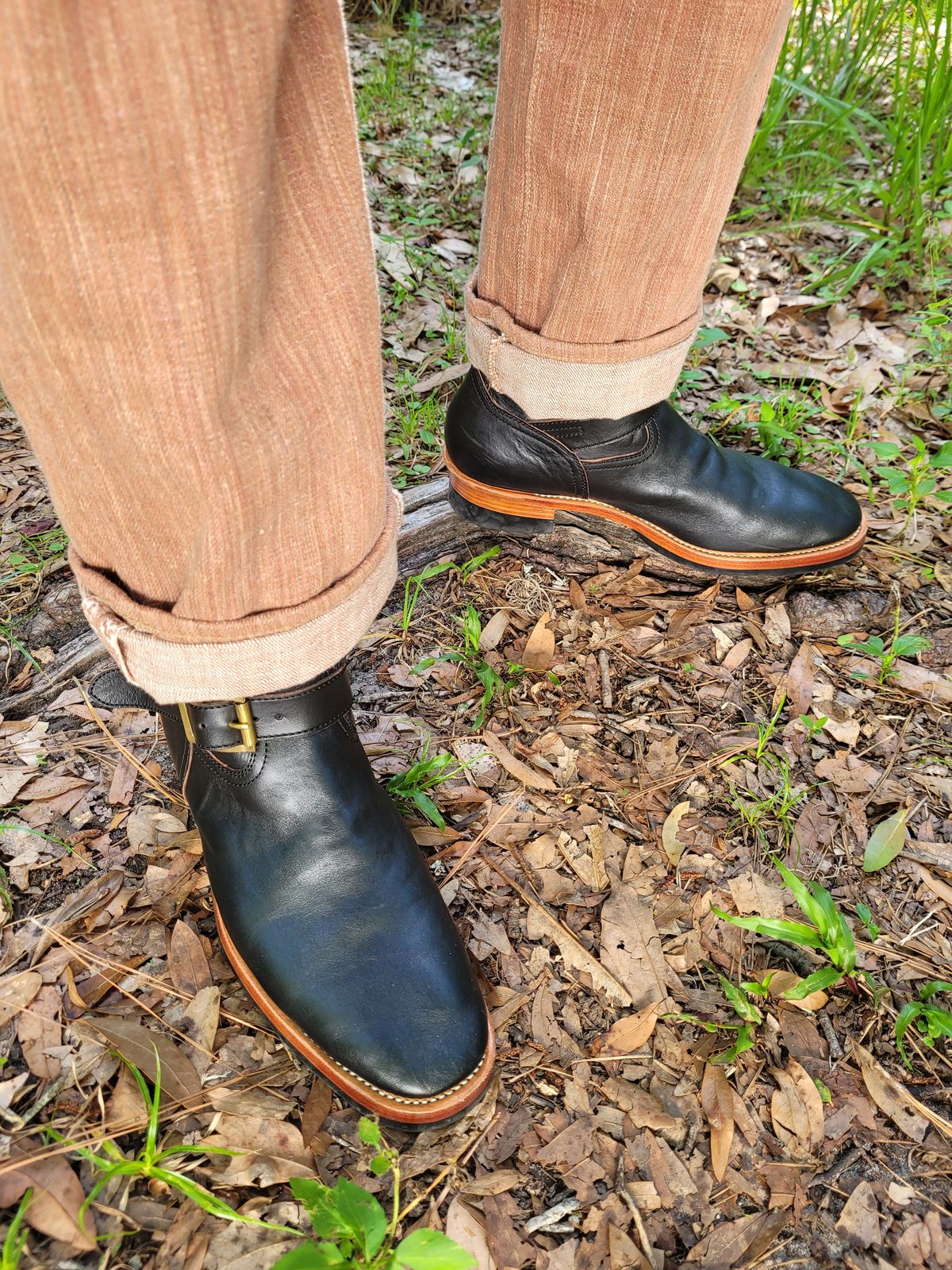 Photo by markieballa on June 21, 2025 of the Briselblack The Keeper 'Type 2' Engineer Boot in Shinki Black Teacore Horsehide.