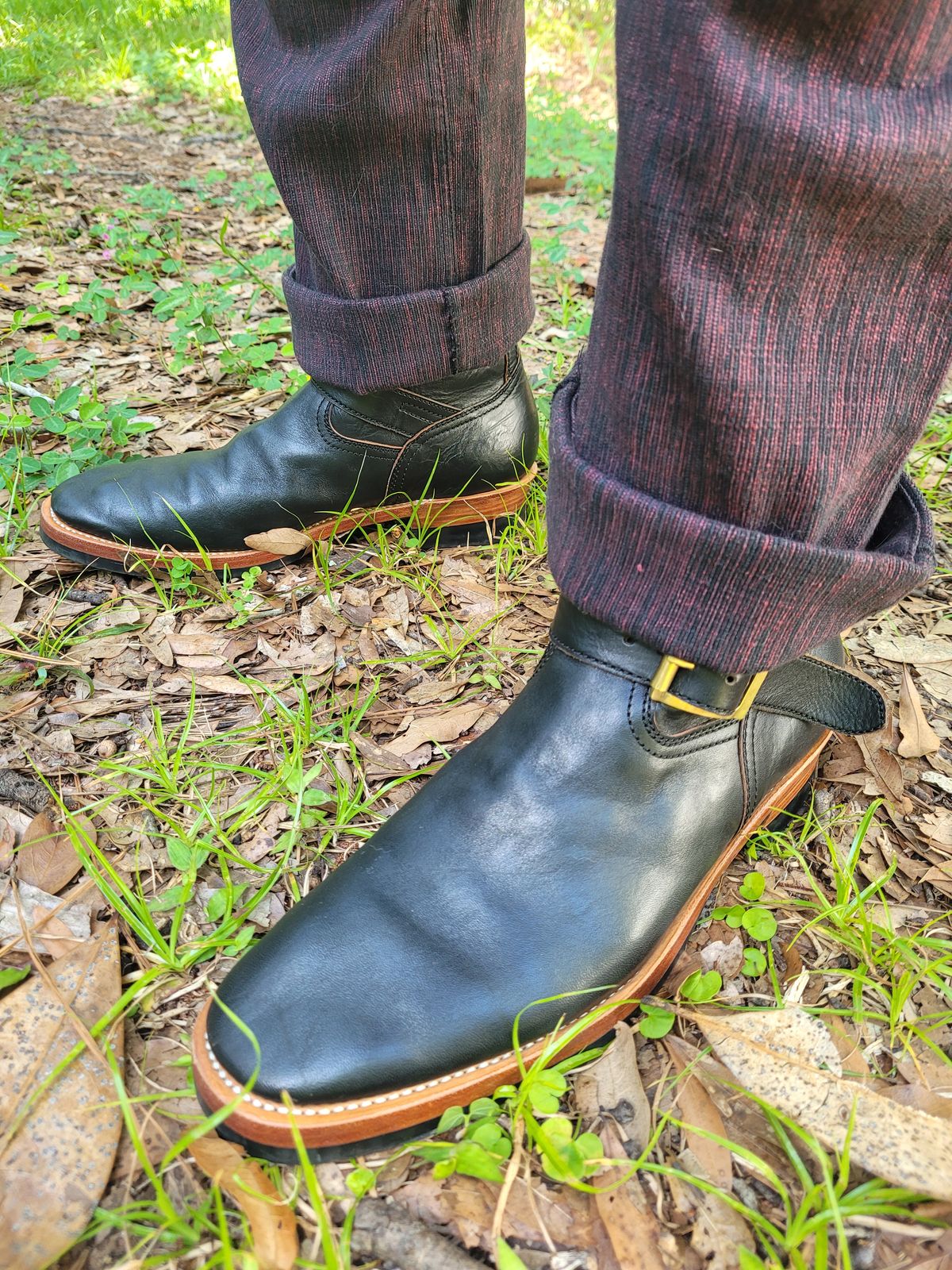 Photo by markieballa on July 20, 2025 of the Briselblack The Keeper 'Type 2' Engineer Boot in Shinki Black Teacore Horsehide.
