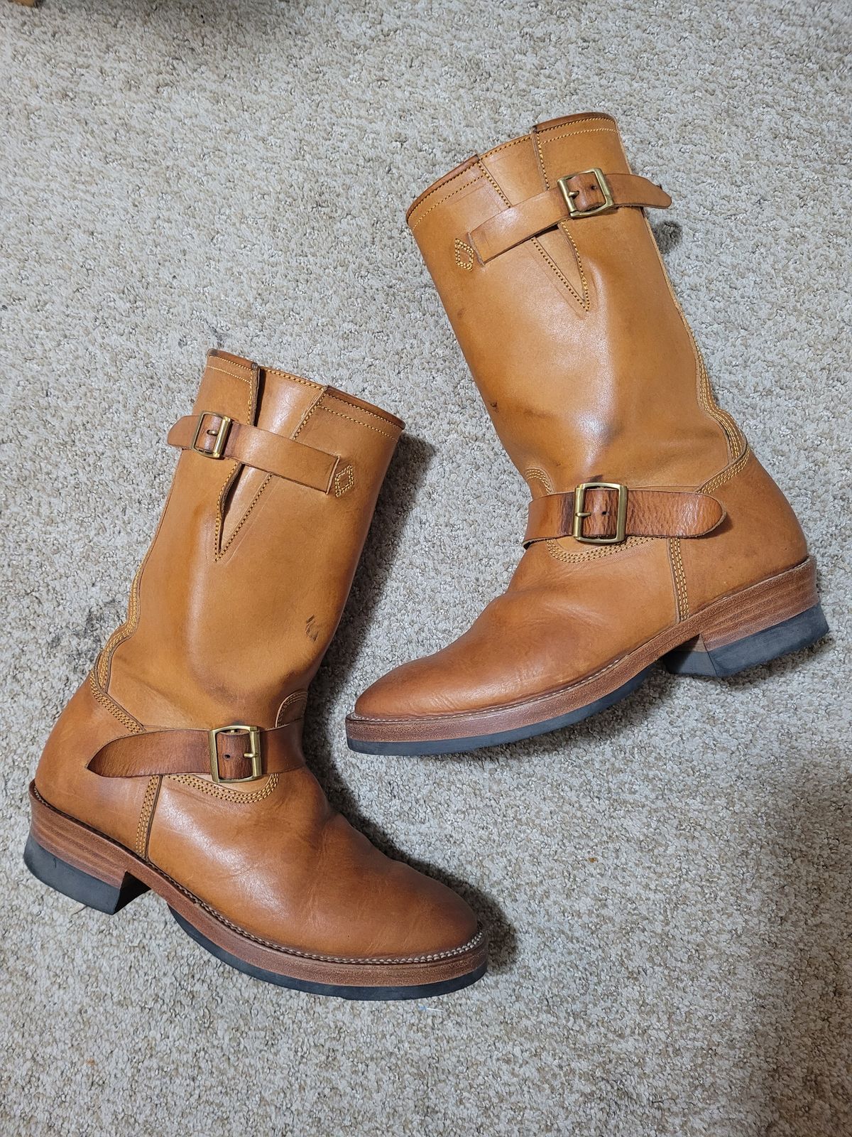 Photo by markieballa on June 11, 2025 of the Fortis Boots Engineer Boot Sample in Badalassi Carlo Cognac Minerva.