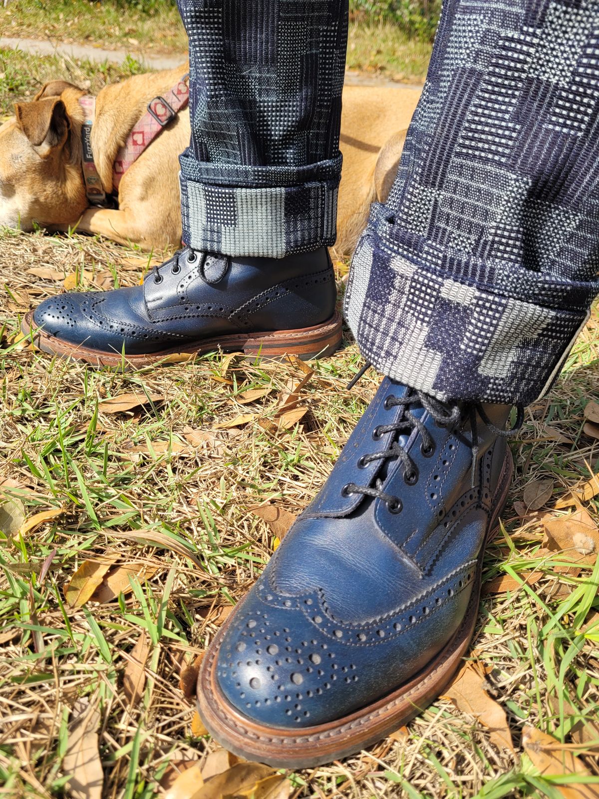 Photo by markieballa on March 1, 2025 of the Tricker's Stow Country Boot in Navy Calf.