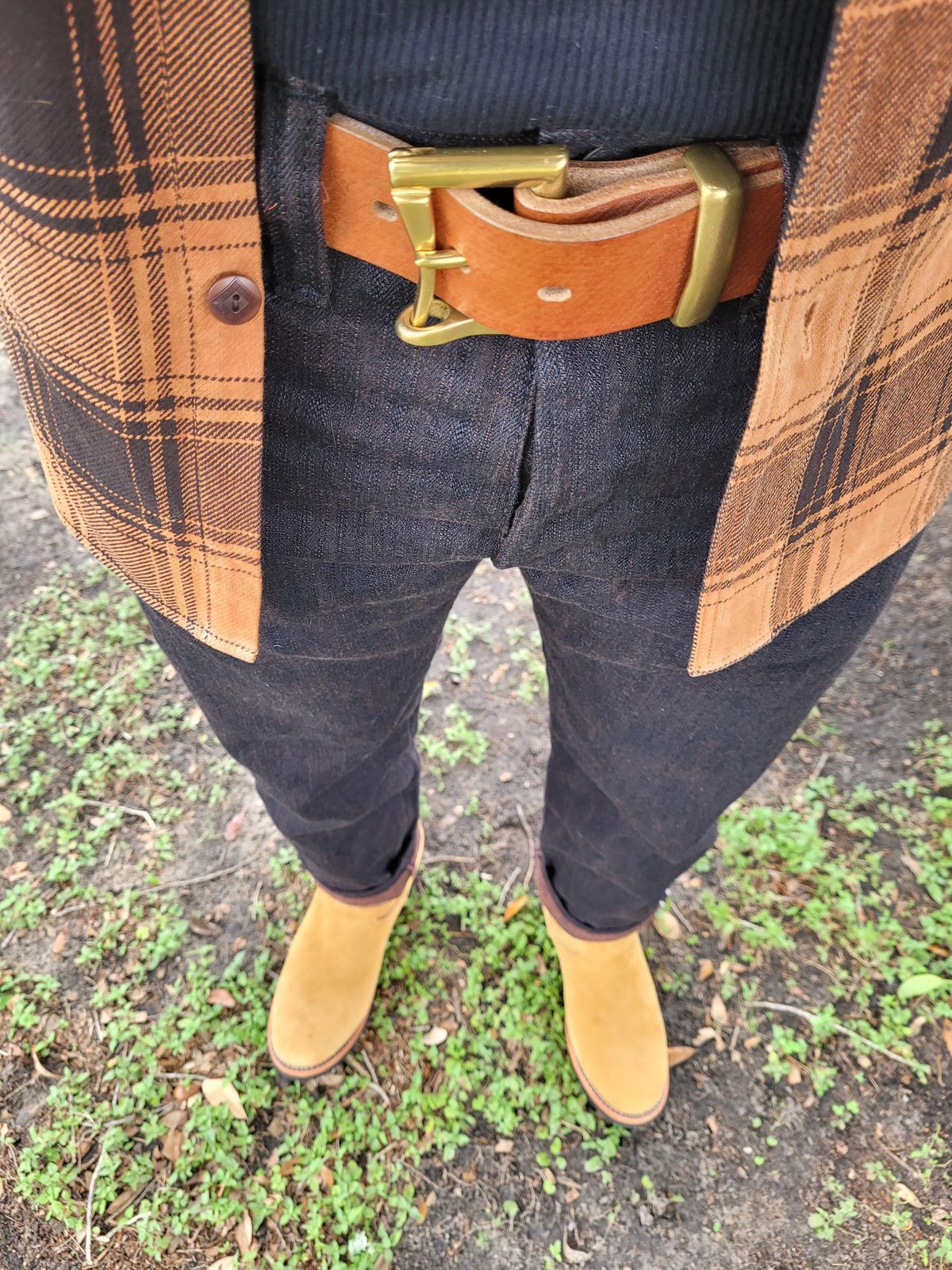 Photo by markieballa on June 4, 2025 of the Keystone Shoe Company Engineer Boot in Tan Roughout.