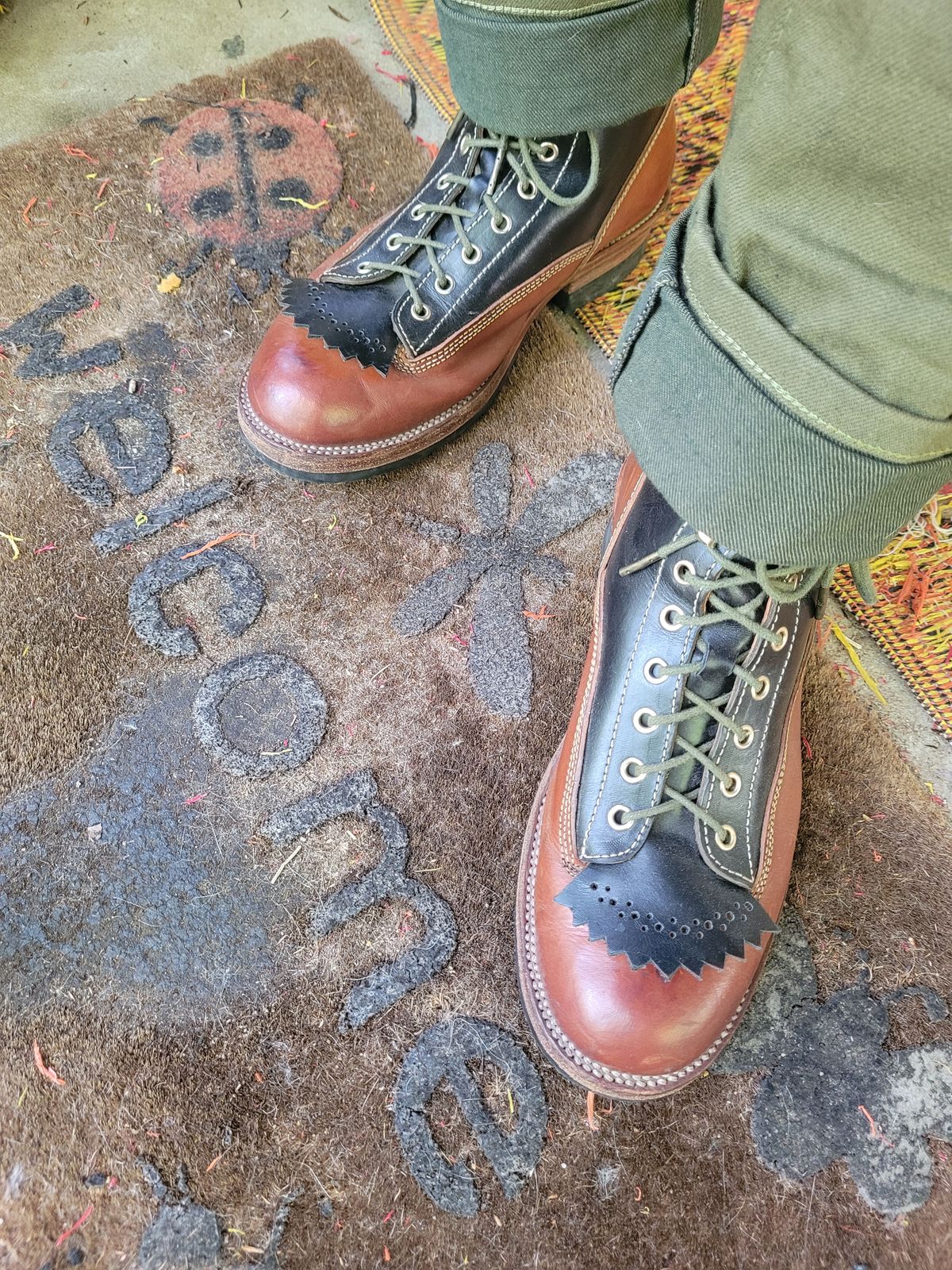 Photo by markieballa on April 2, 2025 of the Fortis Boots Eltuto in Badalassi Carlo Cognac Minerva & Badalassi Carlo Black Minerva.