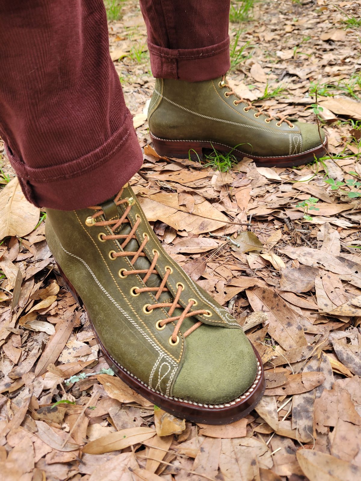 Photo by markieballa on May 10, 2025 of the Fortis Boots Wukong in Badalassi Carlo Oliva Pueblo & Badalassi Carlo Oliva Pueblo Roughout.