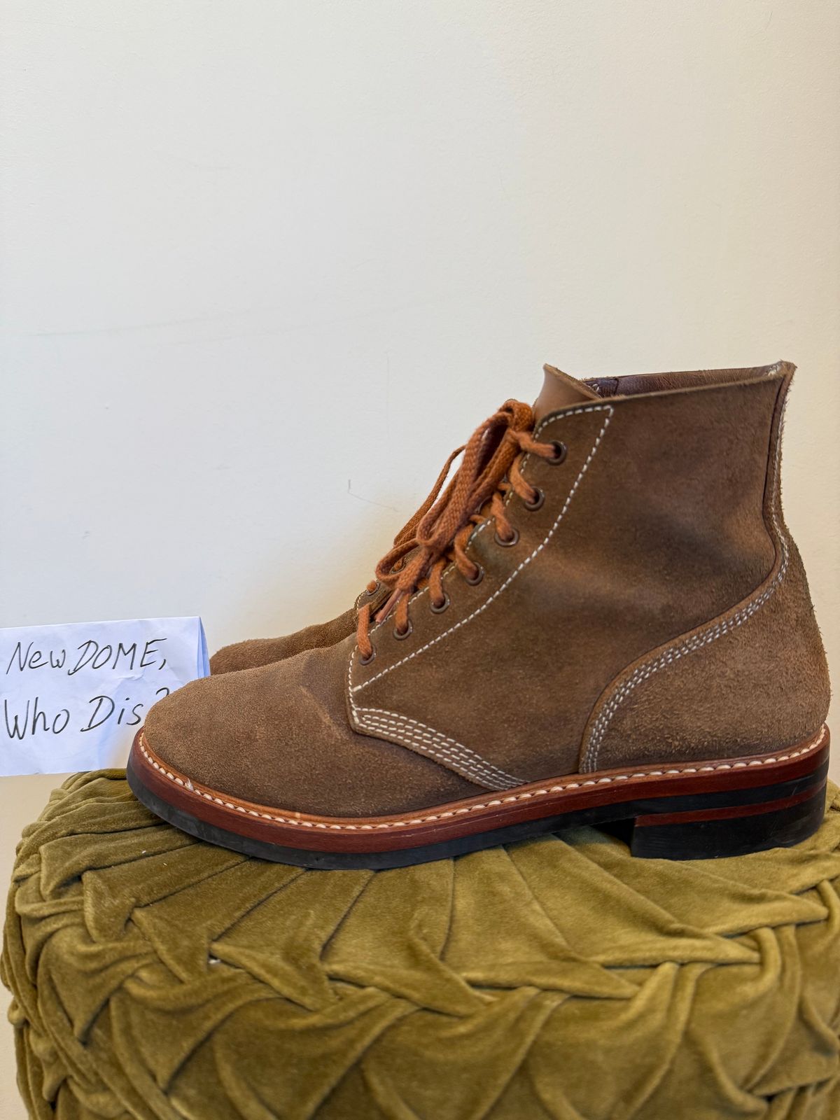 Photo by ruff.de.nimes on October 2, 2025 of the John Lofgren M-43 Service Shoes in Horween Leather CXL Natural Roughout.