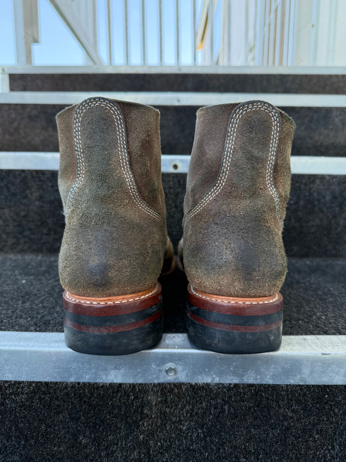 Photo by ruff.de.nimes on January 2, 2026 of the John Lofgren M-43 Service Shoes in Horween Leather CXL Natural Roughout.