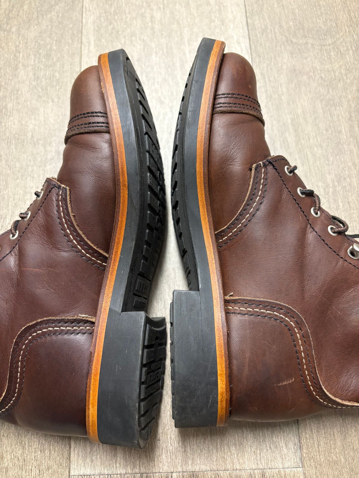 Photo by jadecathedral on August 28, 2025 of the Red Wing Iron Ranger in S.B. Foot Amber Harness.
