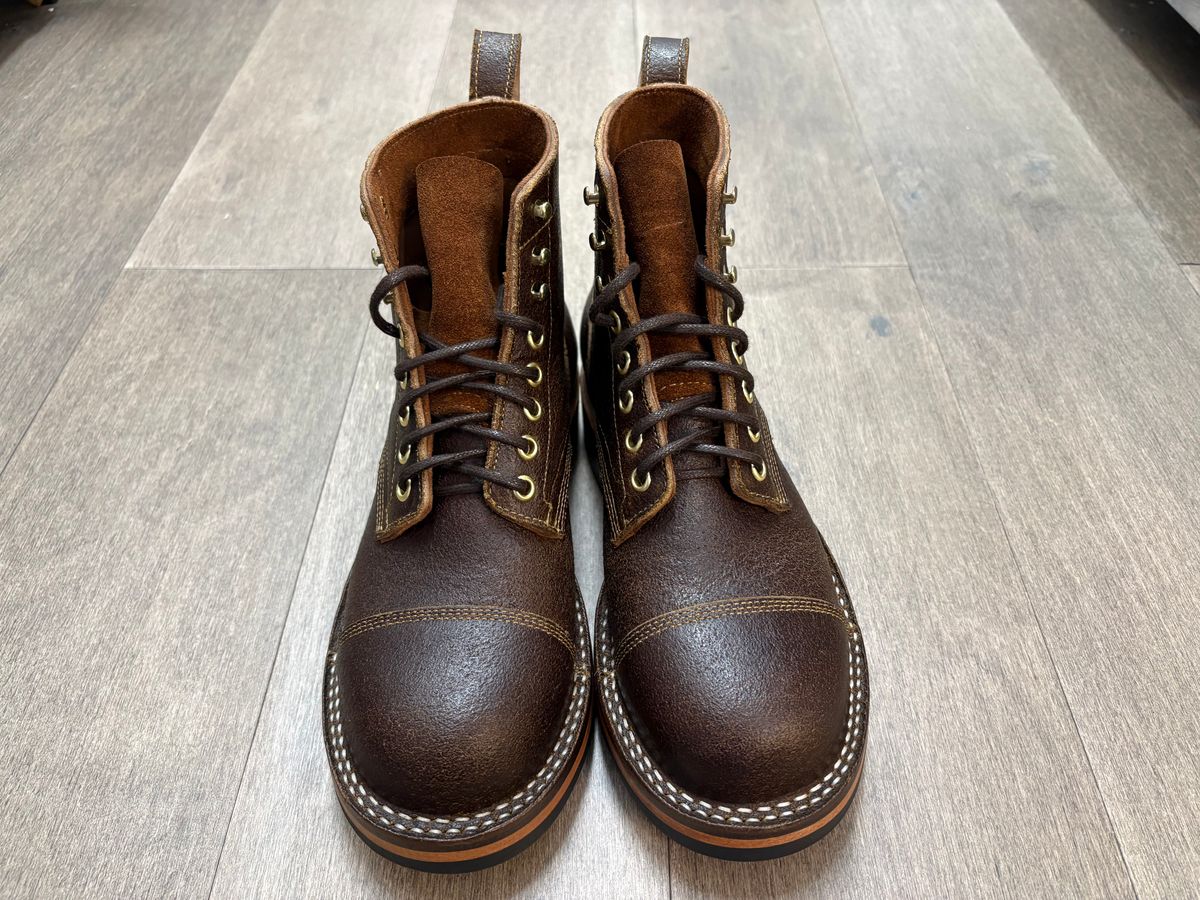 Photo by jadecathedral on October 31, 2025 of the Bordon Tukano Boots in Horween Cinnamon Waxed Flesh.