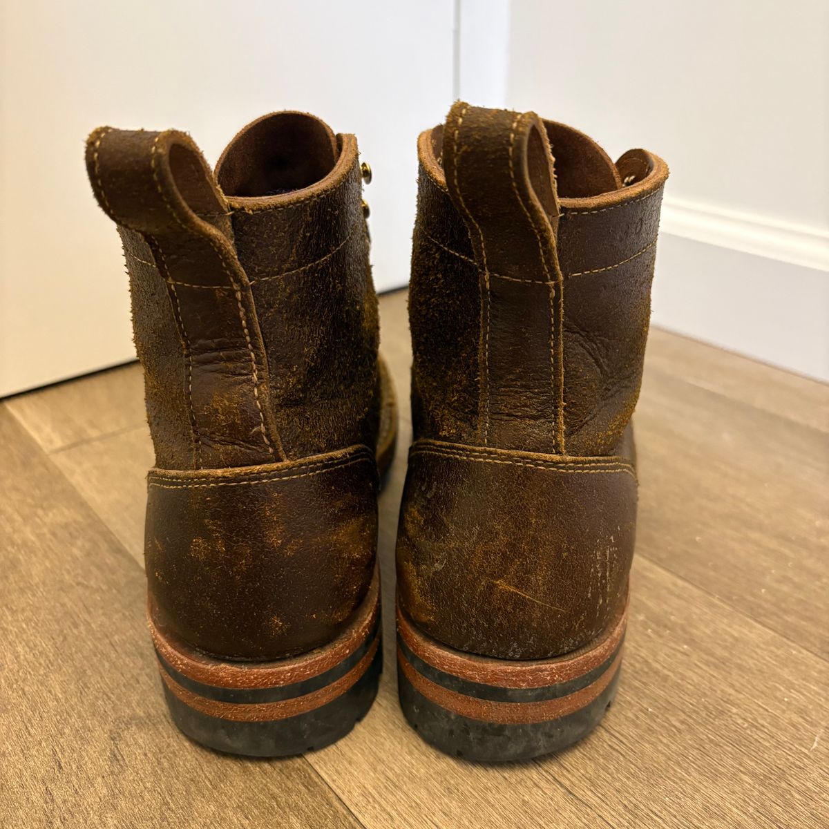 Photo by jadecathedral on April 4, 2026 of the Bordon Tukano Boots in Horween Cinnamon Waxed Flesh.