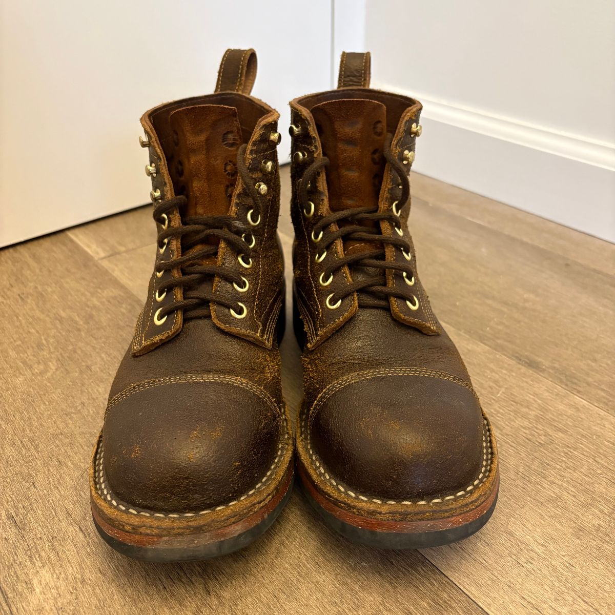 Photo by jadecathedral on April 4, 2026 of the Bordon Tukano Boots in Horween Cinnamon Waxed Flesh.