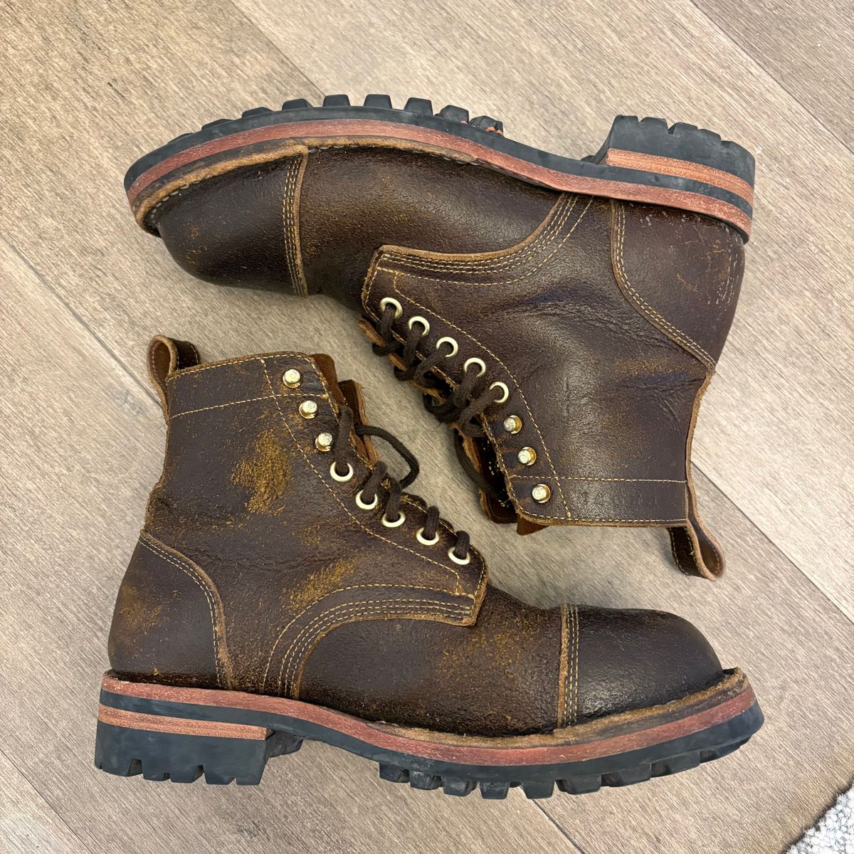 Photo by jadecathedral on April 4, 2026 of the Bordon Tukano Boots in Horween Cinnamon Waxed Flesh.