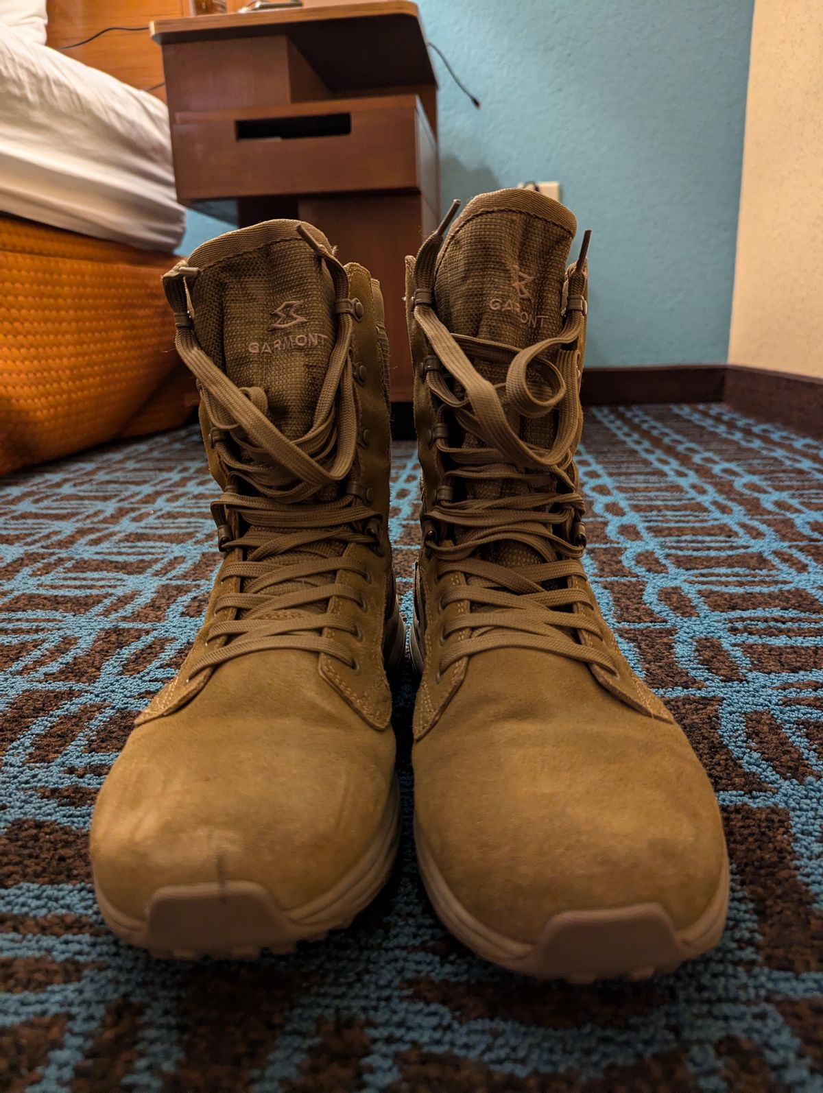 Photo by selledge07 on November 6, 2024 of the Garmont T8 NFS 670 Regular in Roughout Leather Coyote Brown.