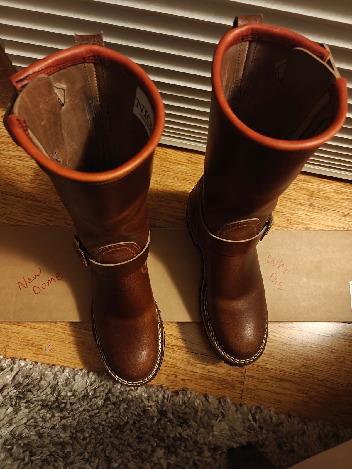 Photo by Angiogenesis35 on October 1, 2025 of the Nicks The Breakman in Horween Ember Waxed Flesh.