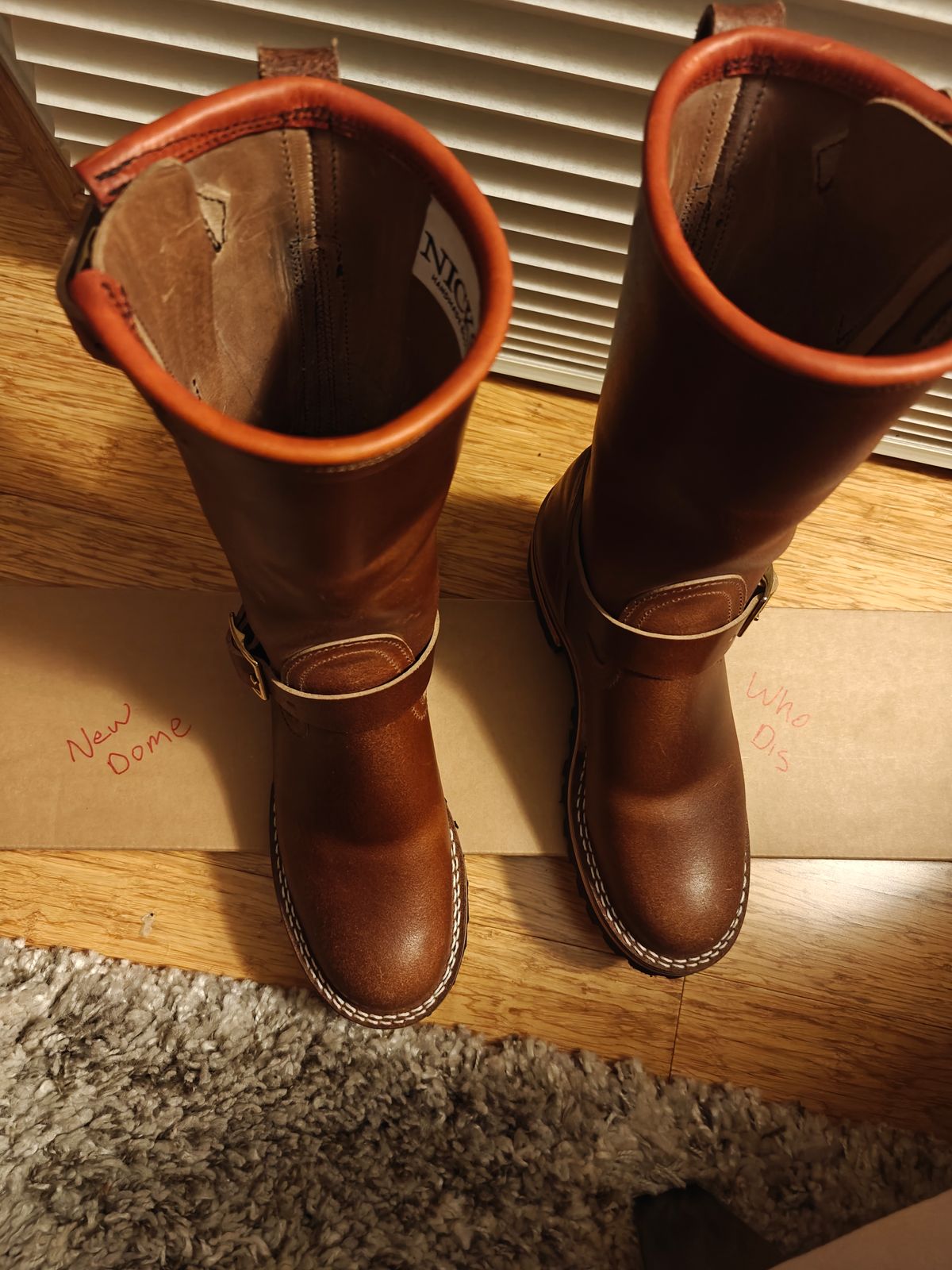 Photo by Angiogenesis35 on October 1, 2025 of the Nicks The Breakman in Horween Ember Waxed Flesh.