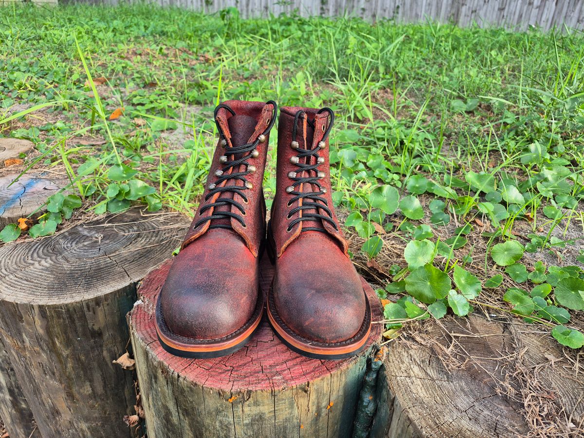 Photo by jg on October 3, 2025 of the Urban Wolf Club Axeman in Unkown Copper Roughout.