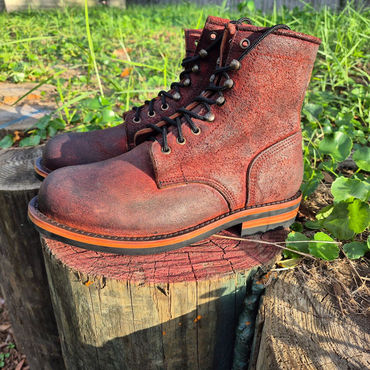 Photo by jg on October 3, 2025 of the Urban Wolf Club Axeman in Unkown Copper Roughout.