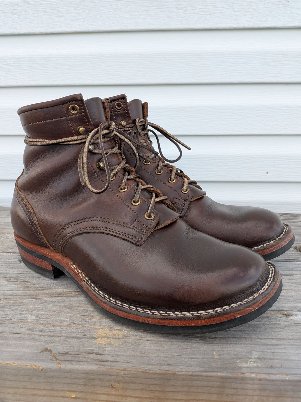Photo by gotmoore on April 19, 2026 of the Nicks Lace Up Heritage in Horween Brown Chromexcel.