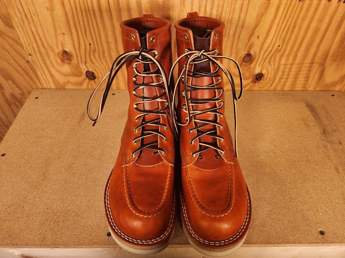 Photo by gotmoore on October 30, 2024 of the Nicks Moc Toe in Wickett & Craig Tobacco Double Stuff.