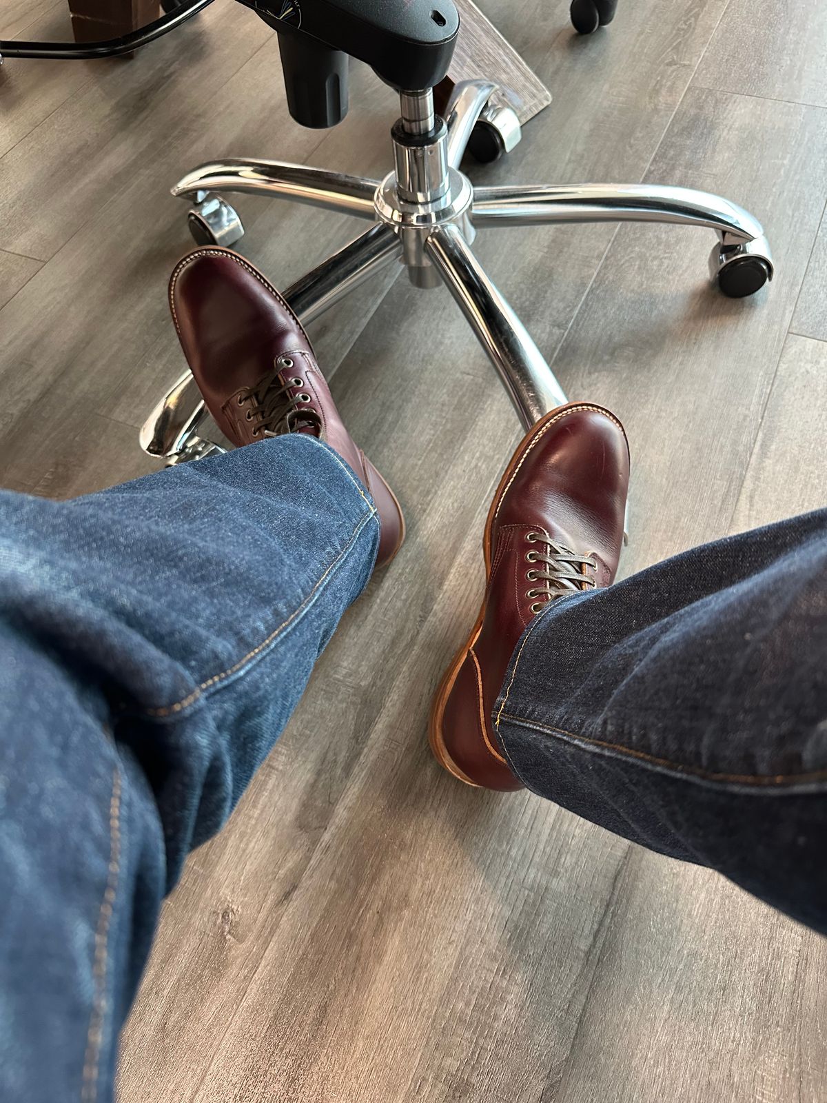 Photo by sans_cuff on October 13, 2025 of the Oak Street Bootmakers Storm Boot in Horween Color 8 Chromexcel.
