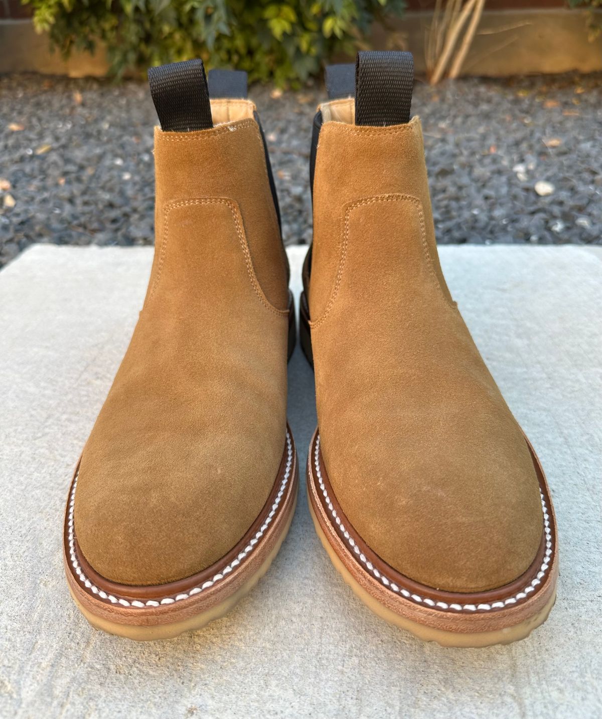 Photo by sans_cuff on October 4, 2025 of the Rhodes Footwear Work Wedge Chelsea Boot in Full Grain Suede Leather.