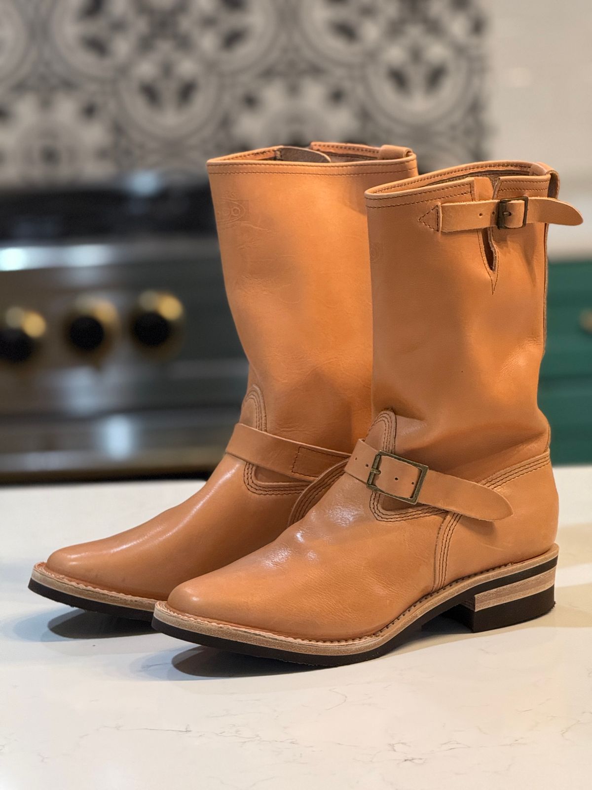 Photo by adriankgonzales on October 1, 2025 of the Wesco x S&S Van Cleef III in Unknown Natural Veg Tan.