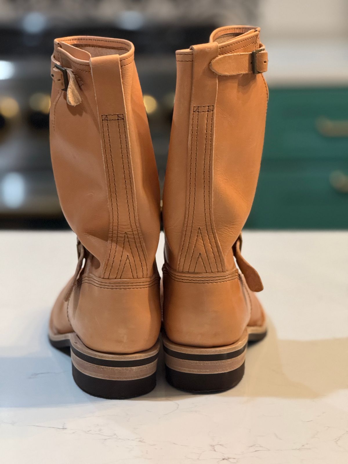 Photo by adriankgonzales on October 1, 2025 of the Wesco x S&S Van Cleef III in Unknown Natural Veg Tan.