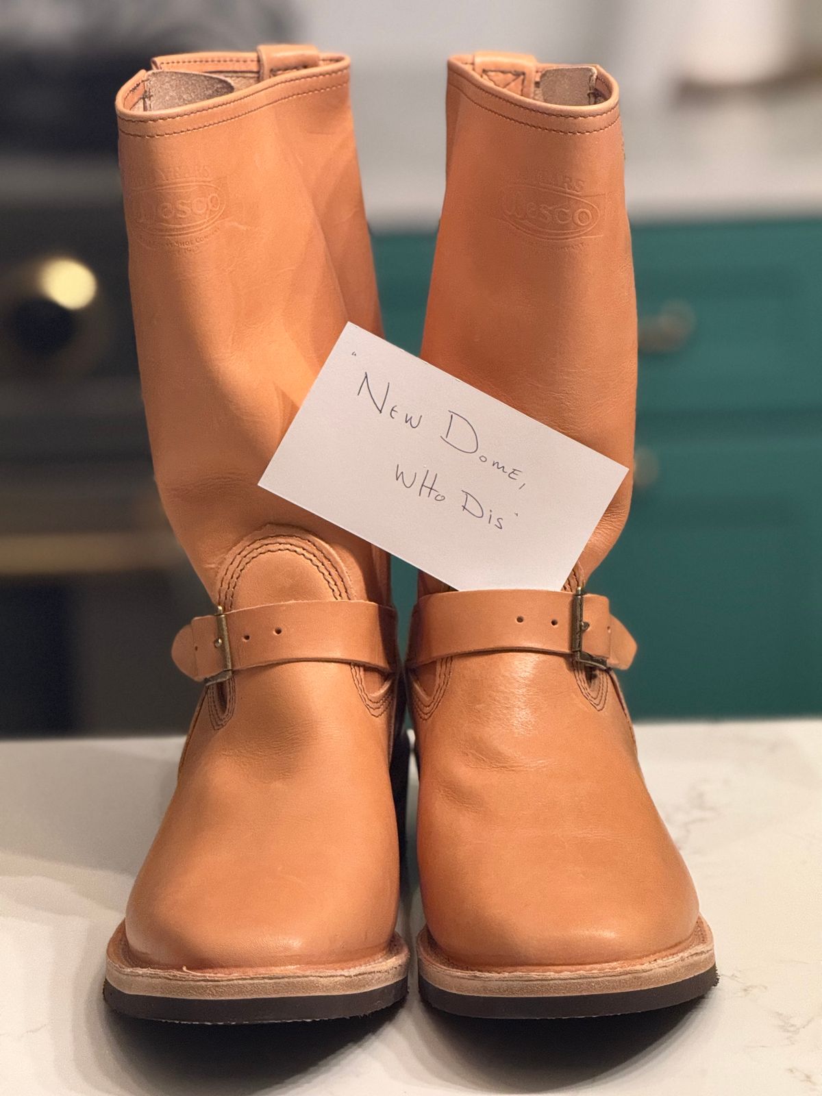 Photo by adriankgonzales on October 1, 2025 of the Wesco x S&S Van Cleef III in Unknown Natural Veg Tan.