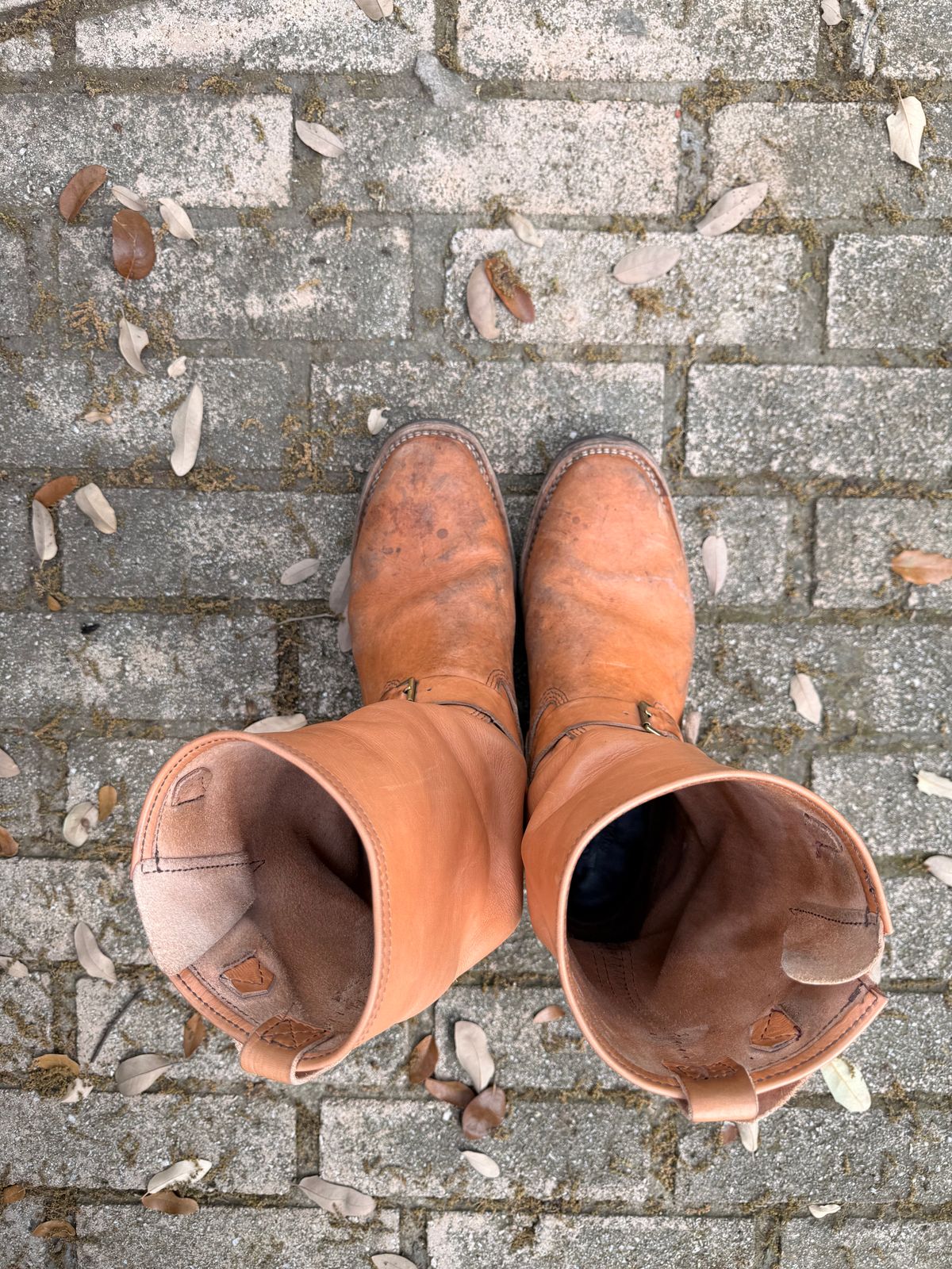 Photo by adriankgonzales on April 1, 2026 of the Wesco x S&S Van Cleef III in Unknown Natural Veg Tan.