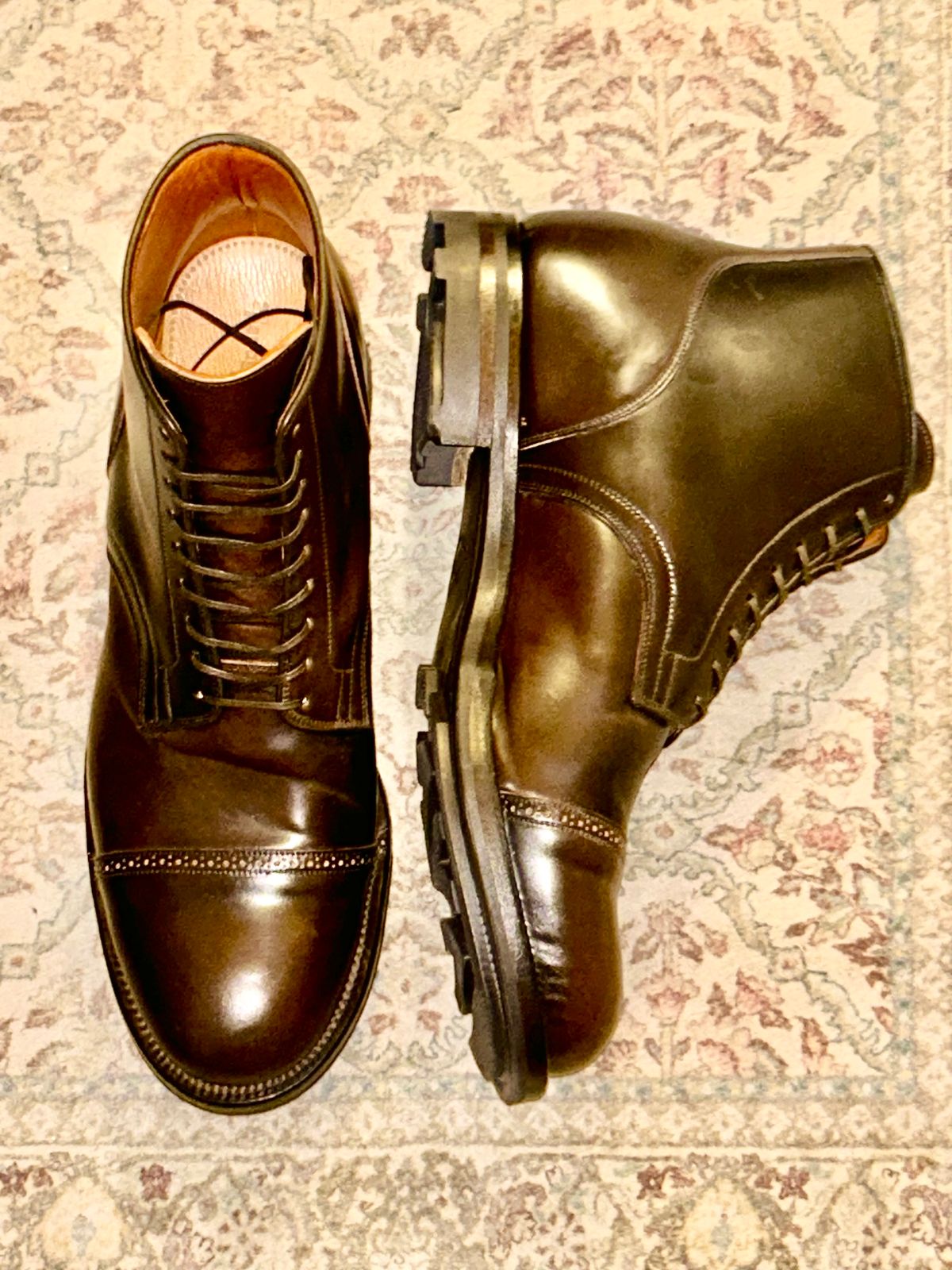 Photo by lowrollr on May 17, 2026 of the Viberg Service Boot BCT in Horween Dark Cognac Shell Cordovan.