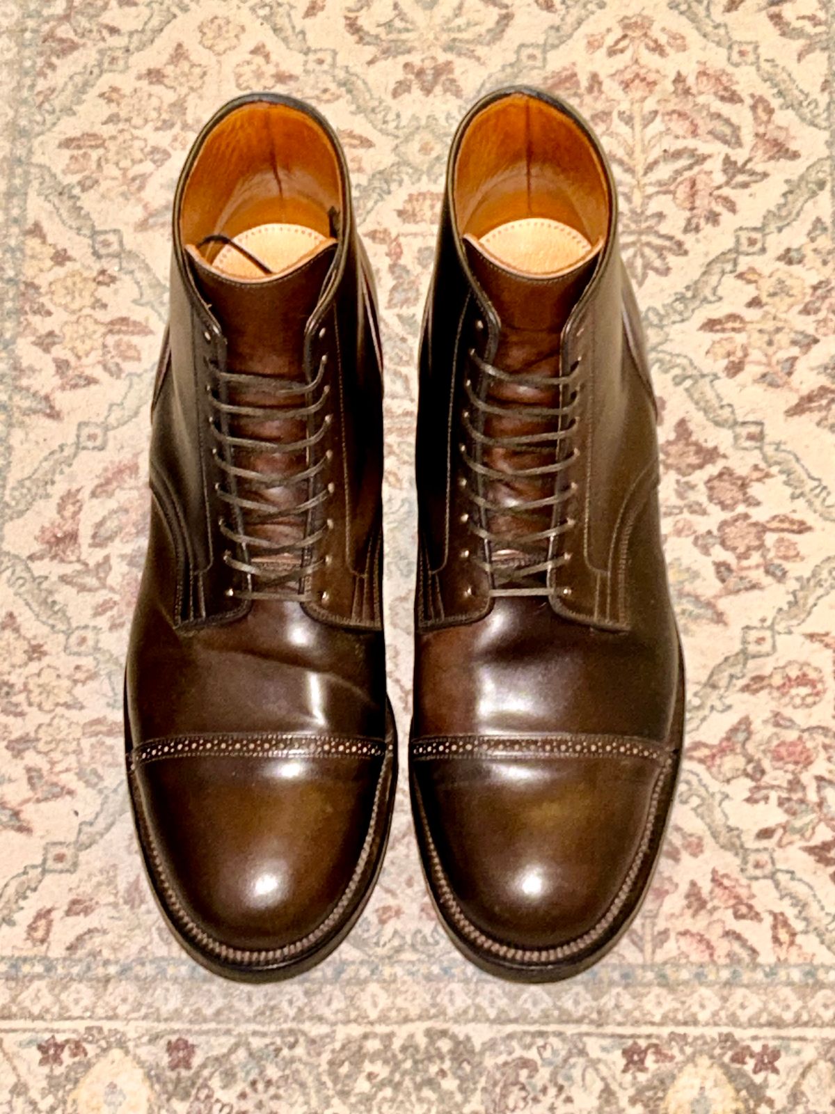 Photo by lowrollr on May 17, 2026 of the Viberg Service Boot BCT in Horween Dark Cognac Shell Cordovan.