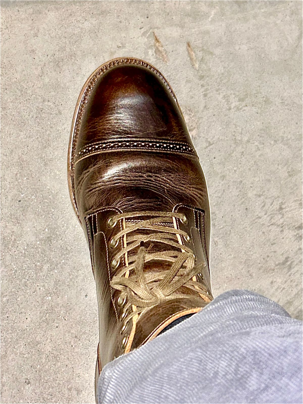 Photo by lowrollr on October 24, 2025 of the Viberg Service Boot BCT in C.F. Stead Antique Phoenix.