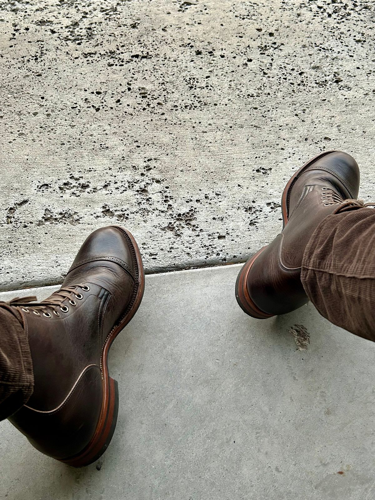 Photo by lowrollr on November 6, 2025 of the Viberg Service Boot BCT in C.F. Stead Antique Phoenix.