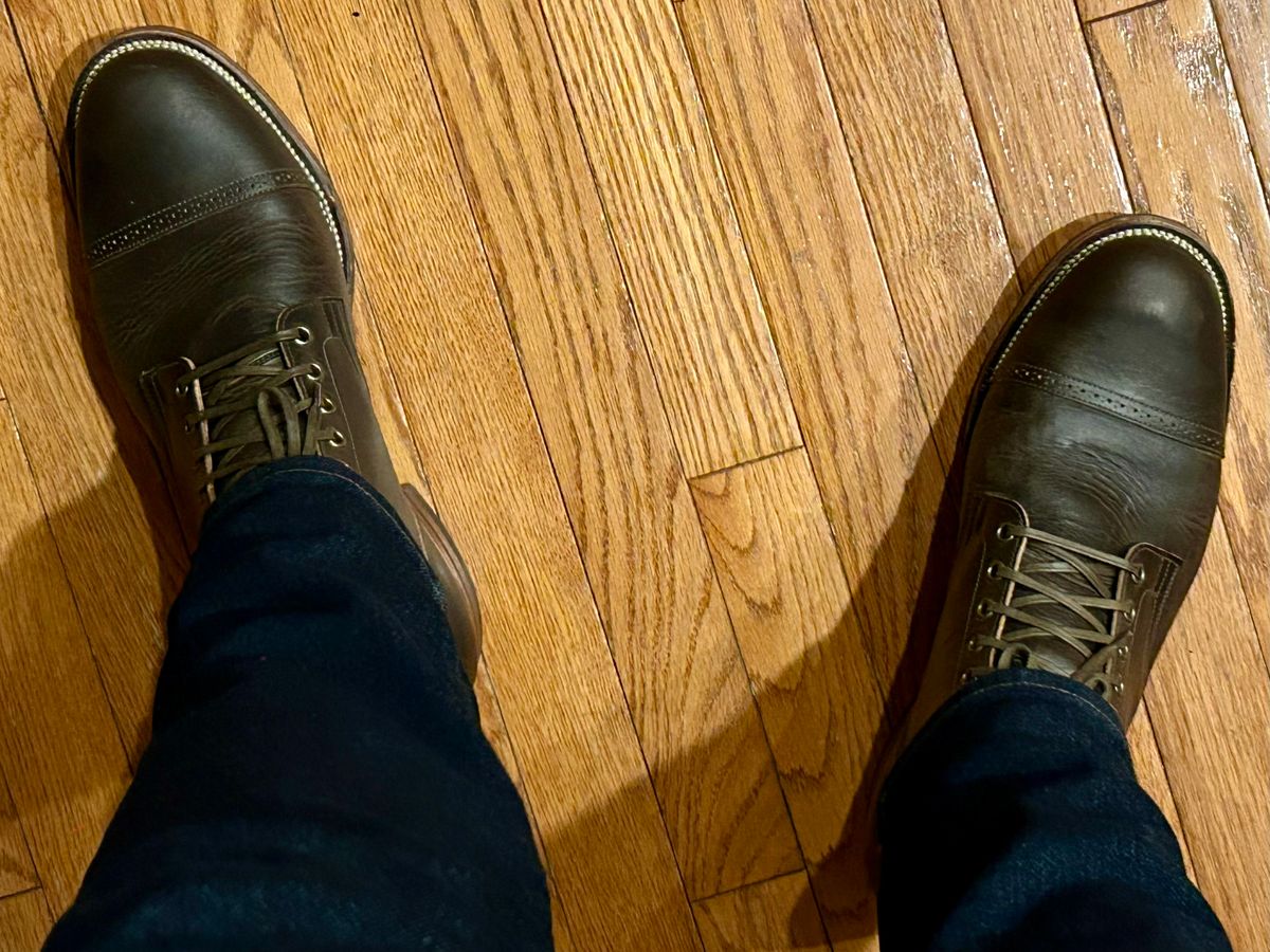 Photo by lowrollr on February 4, 2025 of the Viberg Service Boot BCT in C.F. Stead Antique Phoenix.