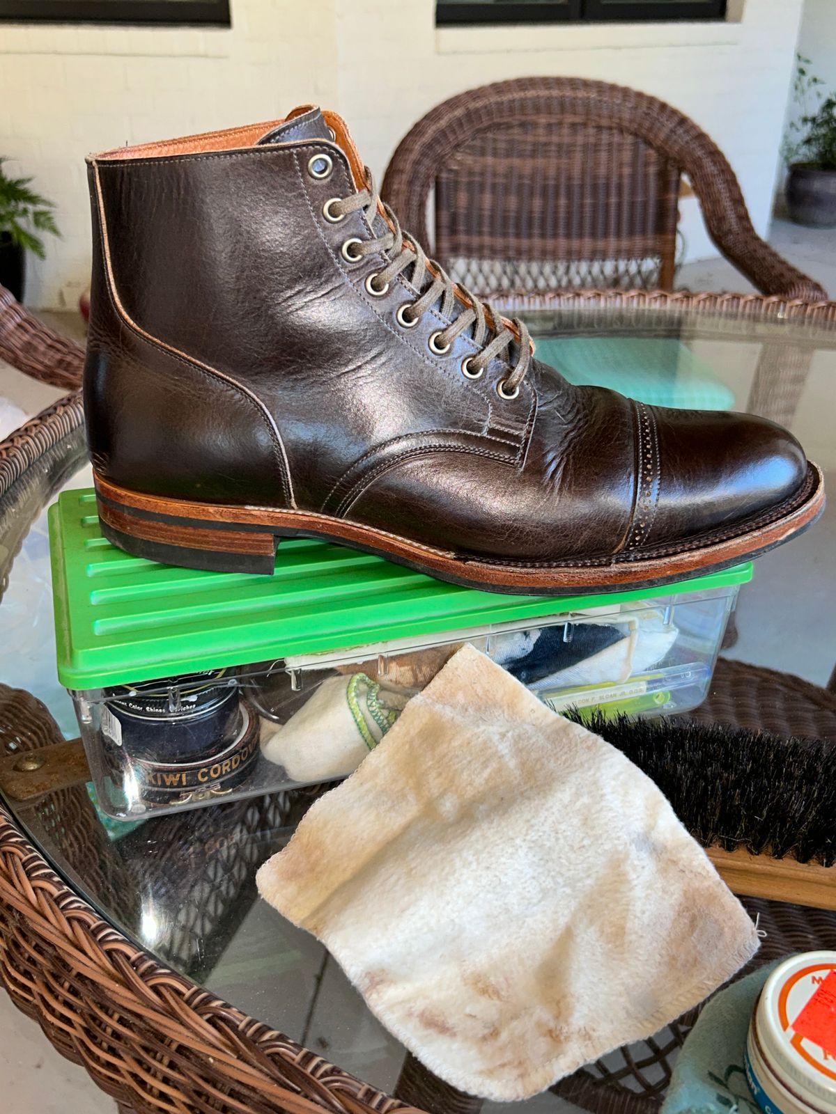 Photo by lowrollr on November 16, 2025 of the Viberg Service Boot BCT in C.F. Stead Antique Phoenix.