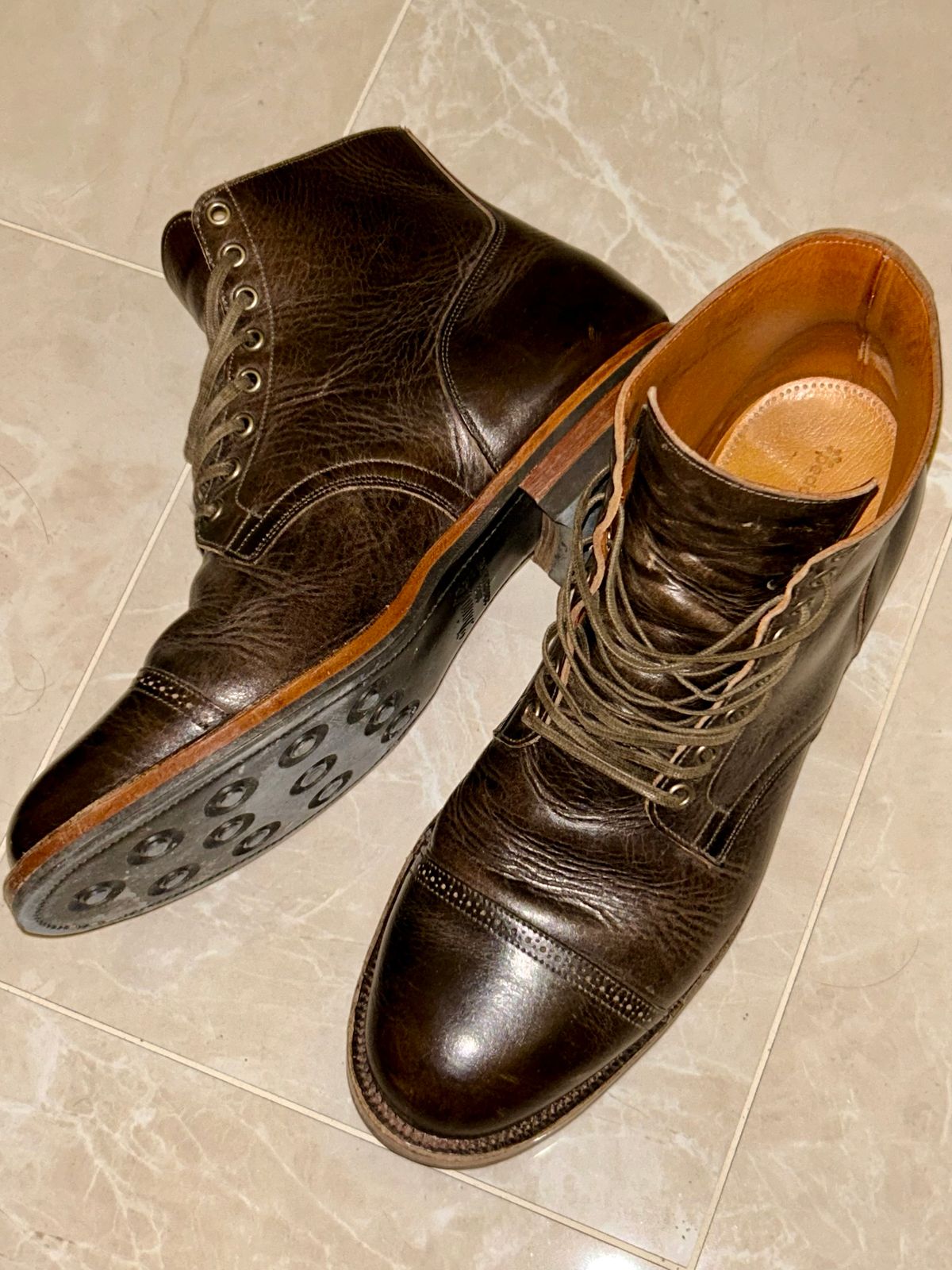 Photo by lowrollr on December 12, 2025 of the Viberg Service Boot BCT in C.F. Stead Antique Phoenix.