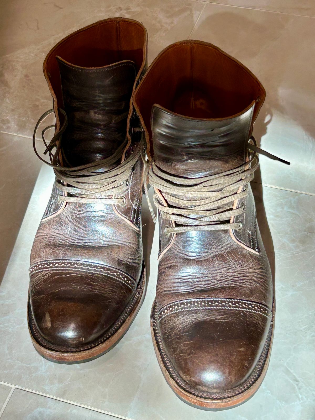 Photo by lowrollr on January 19, 2026 of the Viberg Service Boot BCT in C.F. Stead Antique Phoenix.