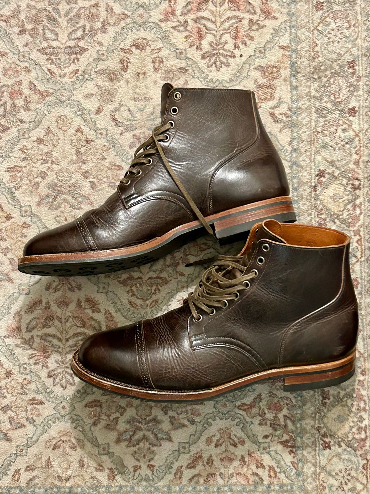 Photo by lowrollr on March 17, 2026 of the Viberg Service Boot BCT in C.F. Stead Antique Phoenix.