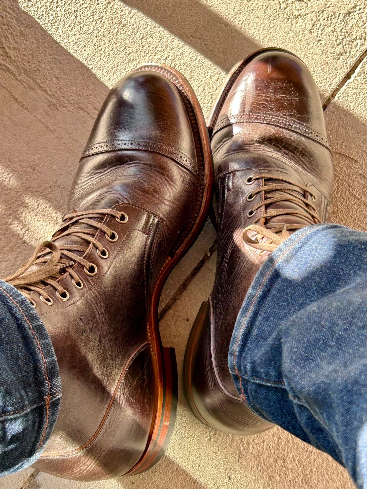 Photo by lowrollr on March 18, 2026 of the Viberg Service Boot BCT in C.F. Stead Antique Phoenix.