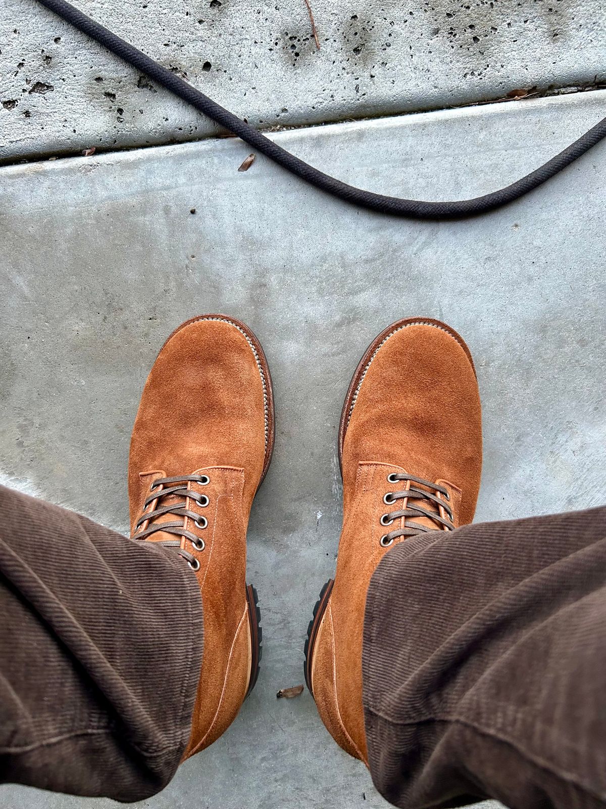 Photo by lowrollr on November 14, 2025 of the Viberg Service Boot in Horween Aged Bark Chamois Roughout.