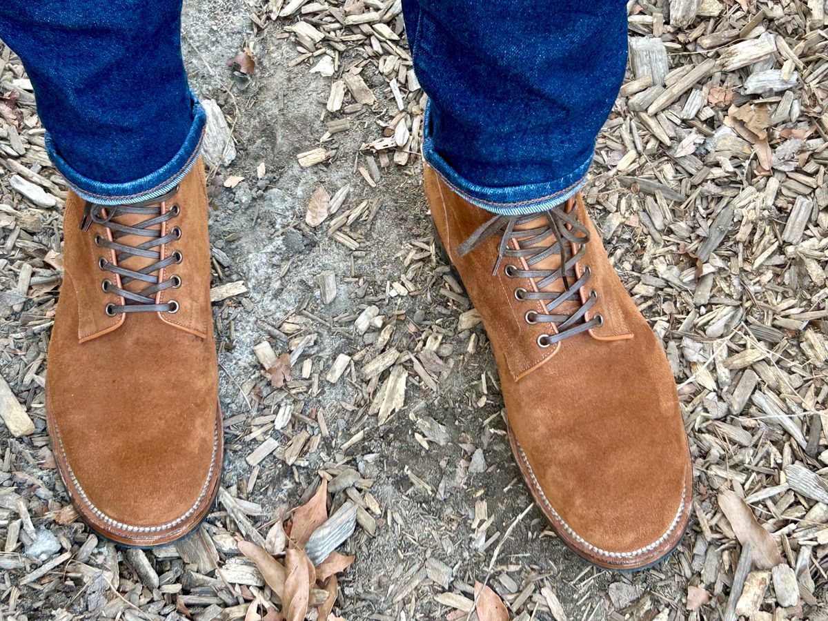 Photo by lowrollr on January 29, 2026 of the Viberg Service Boot in Horween Aged Bark Chamois Roughout.