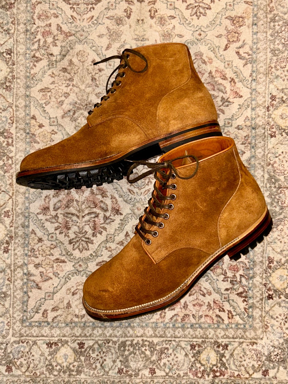 Photo by lowrollr on March 20, 2026 of the Viberg Service Boot in Horween Aged Bark Chamois Roughout.