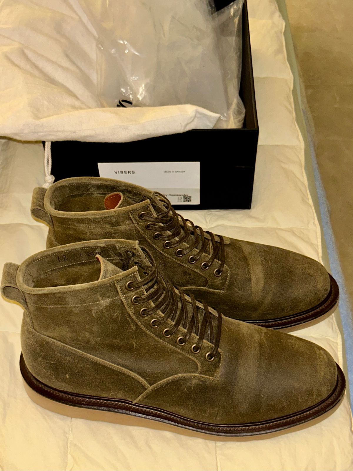 Photo by lowrollr on February 8, 2026 of the Viberg Scout Boot in Viberg / C.F. Stead Mojave Waxy Commander.