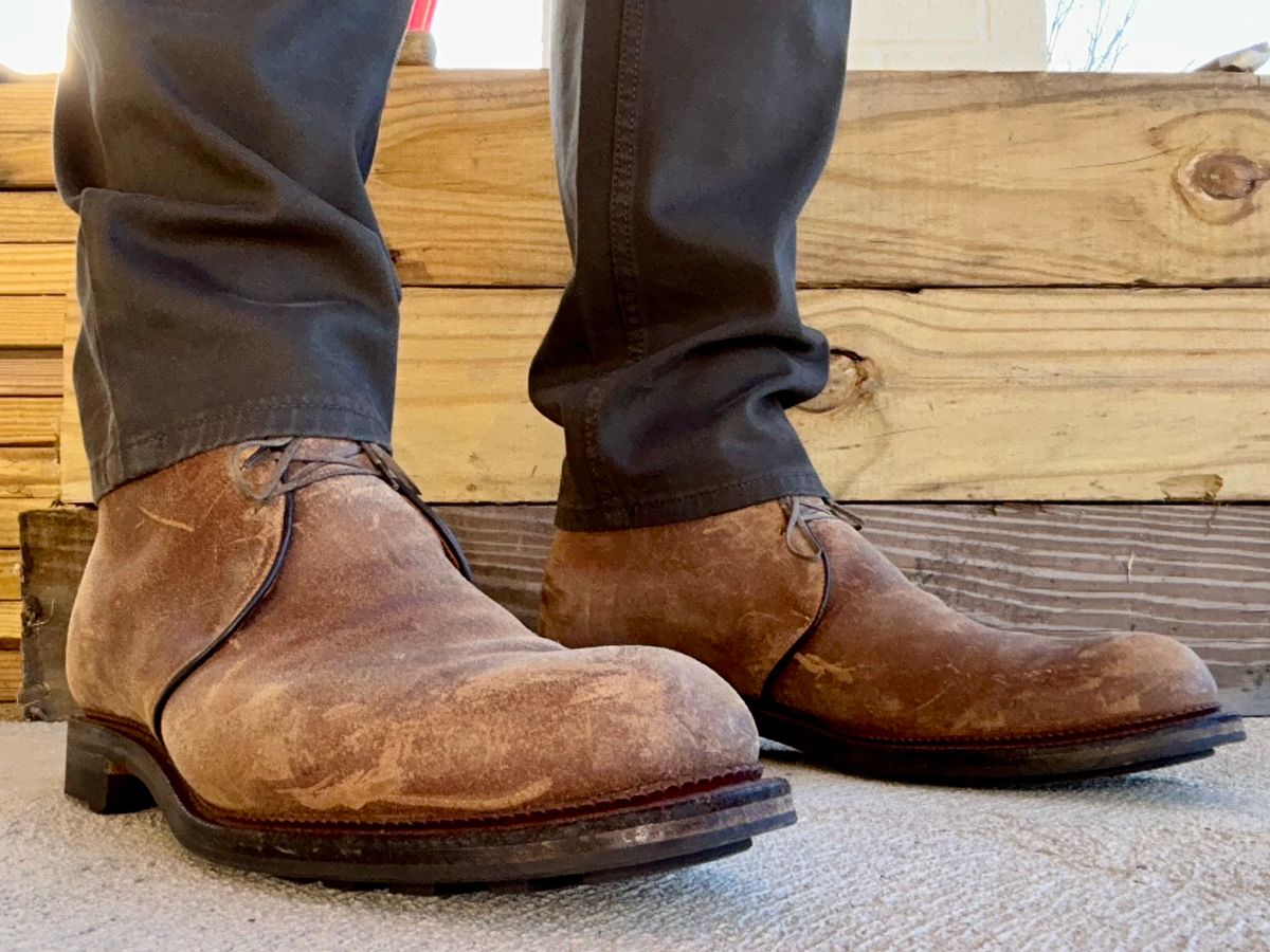 Photo by lowrollr on February 14, 2026 of the Viberg Uplands Boot in C.F. Stead Toast Waxy Commander.