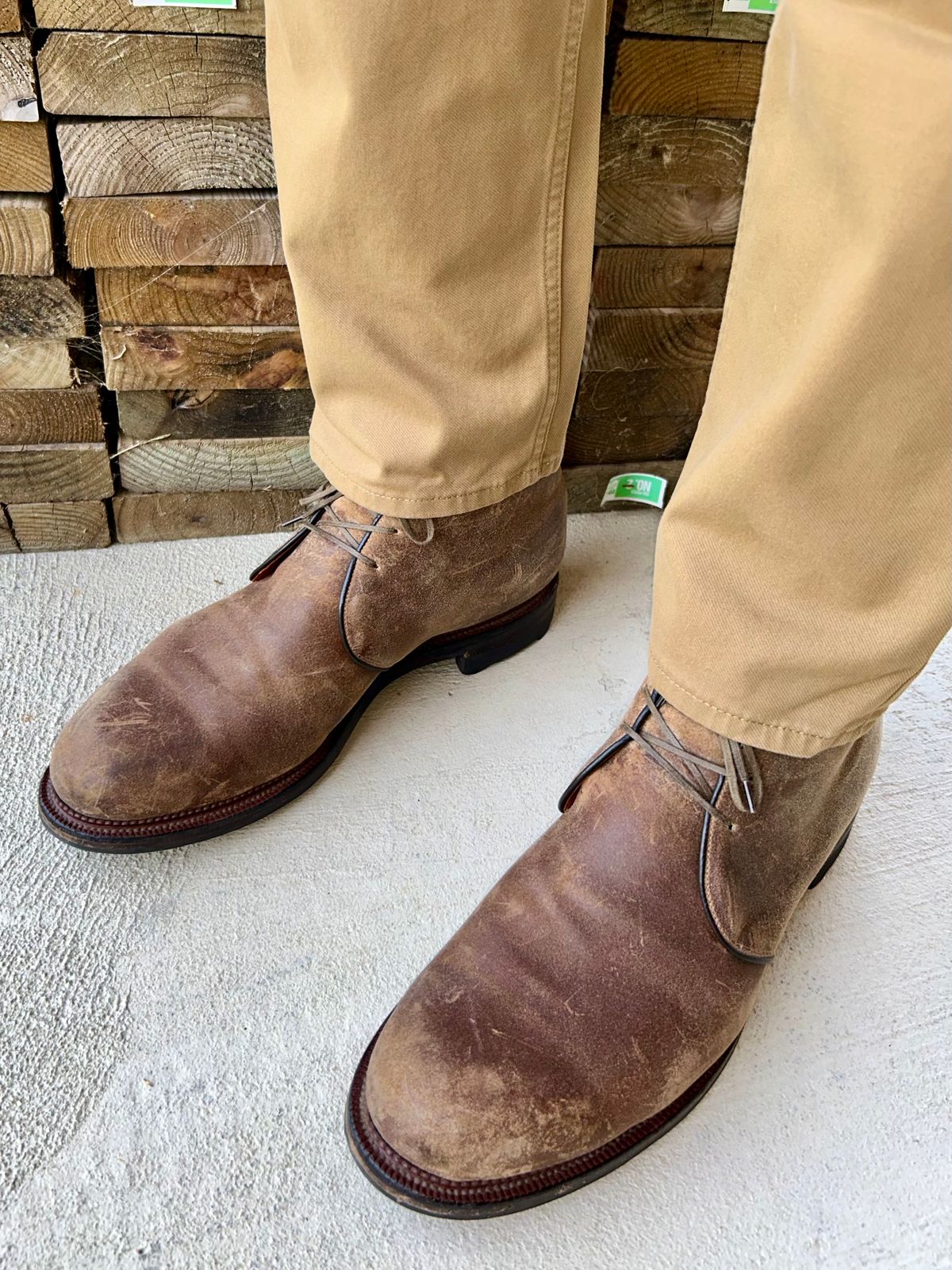 Photo by lowrollr on April 22, 2026 of the Viberg Uplands Boot in C.F. Stead Toast Waxy Commander.