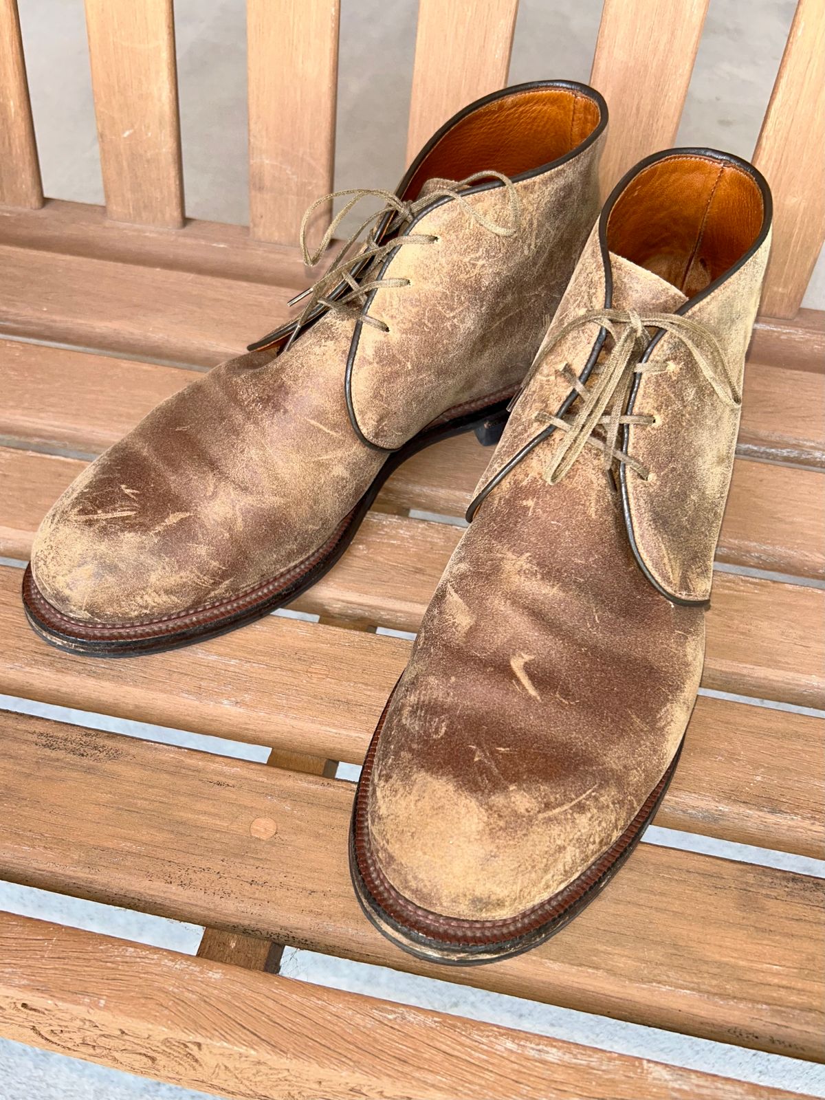 Photo by lowrollr on June 22, 2026 of the Viberg Uplands Boot in C.F. Stead Toast Waxy Commander.
