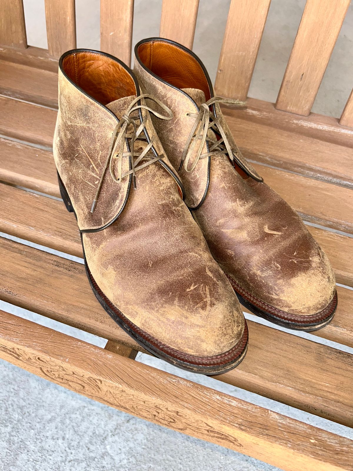 Photo by lowrollr on June 22, 2026 of the Viberg Uplands Boot in C.F. Stead Toast Waxy Commander.