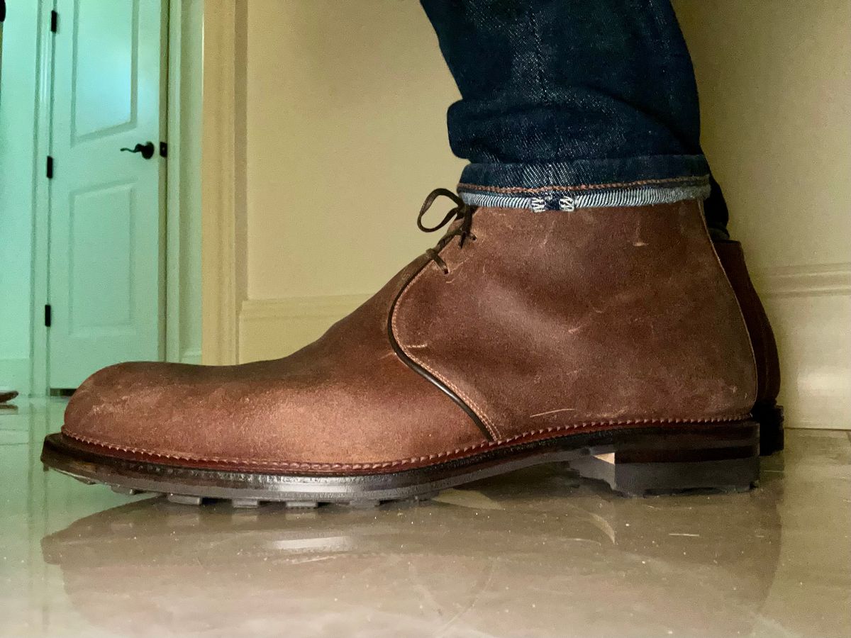 Photo by lowrollr on October 22, 2025 of the Viberg Uplands Boot in C.F. Stead Toast Waxy Commander.